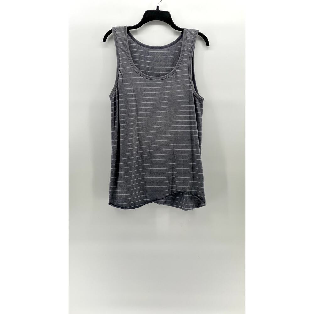 B2 Women's Blue Striped Scoop-Neck Sleeveless Tank Top SZ M